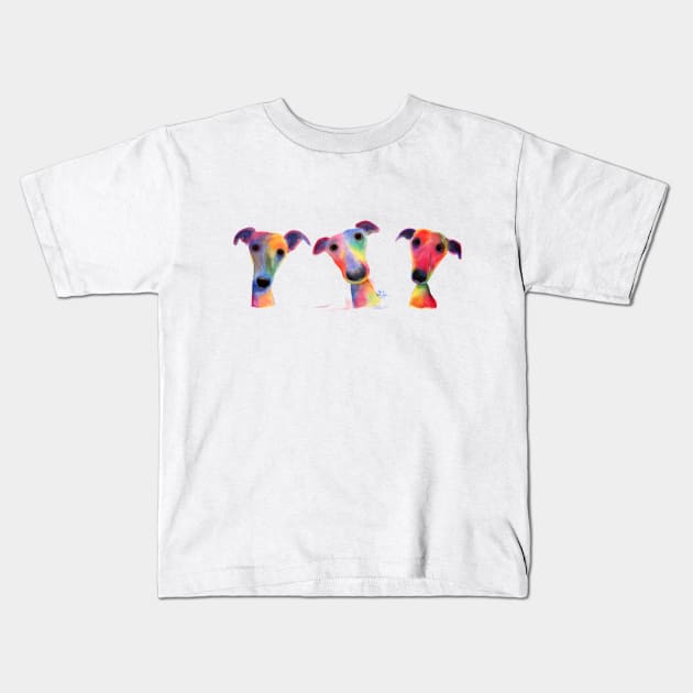 ' THe WaCKY WHiPPeTS ' WHiPPeT PRiNTS, GReYHouND PRiNTS Kids T-Shirt by ShirleyMac
